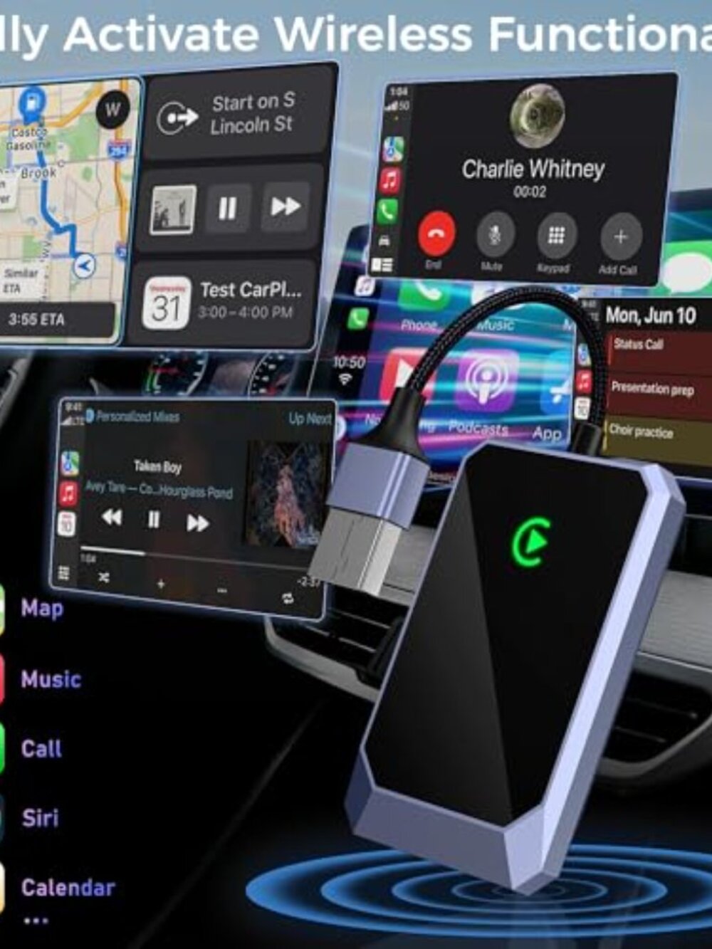 NEW Android Auto Wireless Adapter Instant Connection Easy Setup Compatible with - Picture 3 of 6